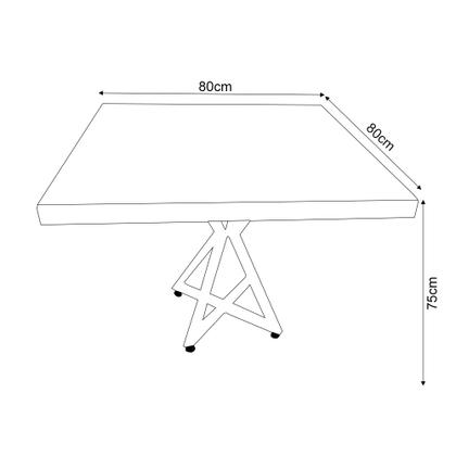 Imagem de Kit 4 Mesas Industrial Bar Área Externa Restaurante em Madeira Maciça Tampo Quadrado 80x80cm