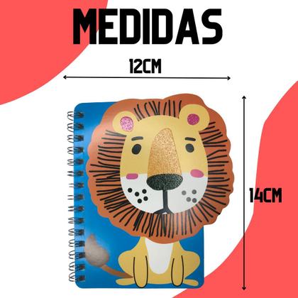 Imagem de Kit 4 Mini Cadernos Espiral Cute Cartoon Diary Pocket Book Pautado