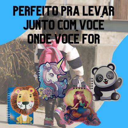 Imagem de Kit 4 Mini Cadernos Espiral Cute Cartoon Diary Pocket Book Pautado