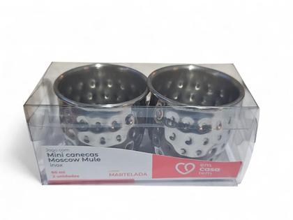 Imagem de Kit 4 Mini Canecas Moscow Mule Martelada Shot Premium 60Ml I