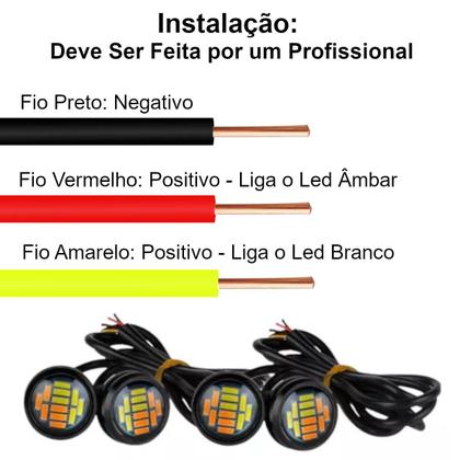 Imagem de Kit 4 Mini Led Luz Grade Enfeite Camionete Carro Frente Olho De Águia Amarelo
