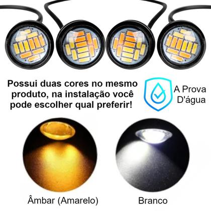 Imagem de Kit 4 Mini Led Luz Grade Enfeite Camionete Carro Frente Olho De Águia Amarelo