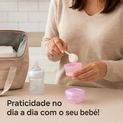 Imagem de Kit 4 Mini Potes com tampa hermetica Para Alimento Papinha Lancheira Em Plástico