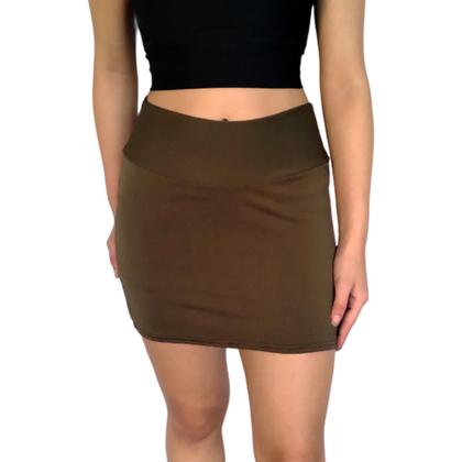 Imagem de Kit 4 Mini Saias Femininas Justas Cós Lisas Cores Sortidas Suplex Pp ao Plus Size