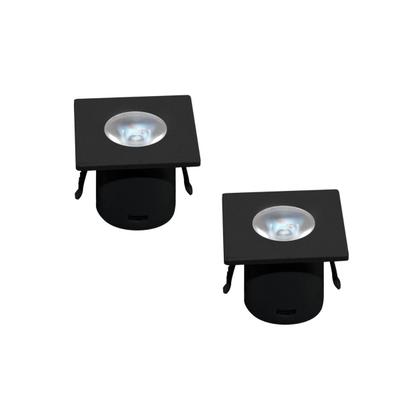 Imagem de KIT 4 MINI SPOT Luminaria LED QUADRADA 1W 3000K PRETO MOVEIS BIVOLT KIAN