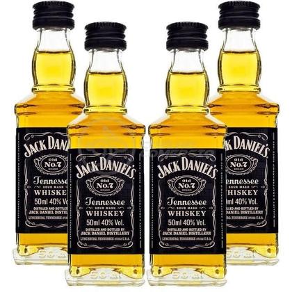 Imagem de Kit 4 Miniatura Whisky Uísque Jack Daniels Nº7 Original 50Ml