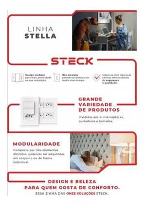 Imagem de Kit 4 Modulo Interruptor Simples Branco Steck Stella 868010
