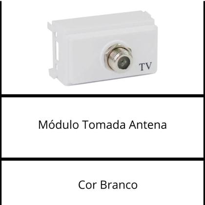 Imagem de Kit 4 Módulos Tomada Antena TV Ilumi i9 Branco Embutir Parede Residencial Conexão Coaxial Qualidade