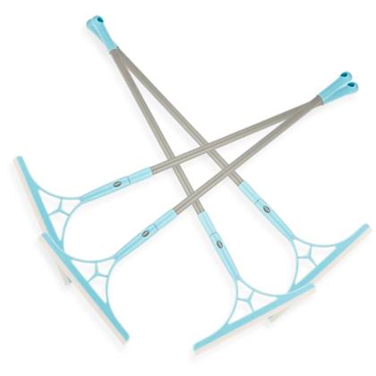 Imagem de Kit 4 Mop Silicone Vidro Piso Chão Vassoura Mágica Rodo Tira Pelo Multiuso Limpeza Extensível Banheiro Janela Pó 2 em 1