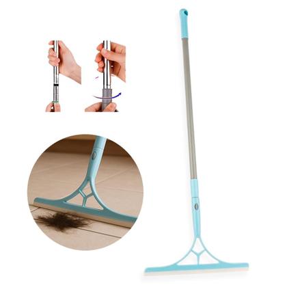 Imagem de Kit 4 Mop Silicone Vidro Piso Chão Vassoura Mágica Rodo Tira Pelo Multiuso Limpeza Extensível Banheiro Janela Pó 2 em 1