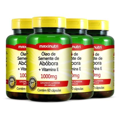 Imagem de Kit 4 Óleo Semente De Abóbora + Vitamina E 60 Cáps Maxinutri