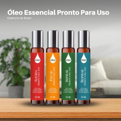 Imagem de Kit 4 Óleos Essenciais Prontos p/ Pele Roll On 10ml Energia