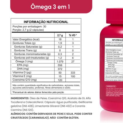 Imagem de Kit 4 Omega 3 TG + CoQ10 + Vitamina D3 - 60 caps.