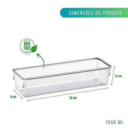 Imagem de Kit 4 Organizador De Acrílico Porta Maquiagem Gavetas 24x8