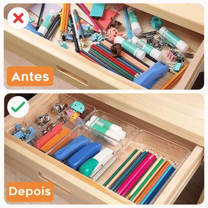 Imagem de Kit 4 Organizador De Acrílico Porta Maquiagem Gavetas 24x8