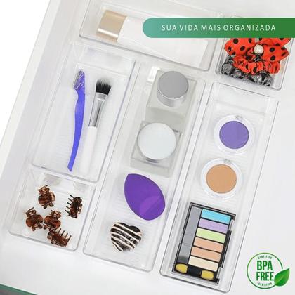 Imagem de Kit 4 Organizador De Acrílico Porta Maquiagem Gavetas 24x8