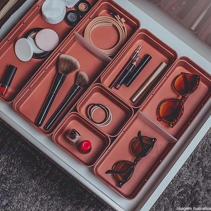 Imagem de Kit 4 Organizador De Gavetas Plástico Cozinha Quarto Multiuso Objetos - KTE 001 Ou