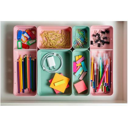 Imagem de Kit 4 Organizador De Gavetas Plástico Cozinha Quarto Multiuso Objetos - KTE 001 Ou