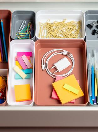 Imagem de Kit 4 Organizador De Gavetas Plástico Cozinha Quarto Multiuso Objetos - KTE 001 Ou
