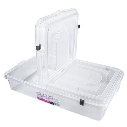 Imagem de Kit 4 Organizadores 51L Transparente C/Tampa Prática-Sanremo