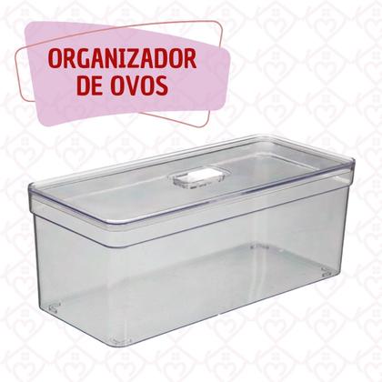Imagem de Kit 4 Organizadores Com Tampa e Cesta Retangular Transparente