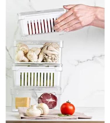 Imagem de Kit 4 Organizadores De Geladeira Cesto Organizador 2,2L Ou