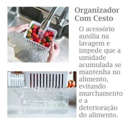 Imagem de Kit 4 Organizadores De Geladeira Cesto Organizador 2,2L Ou