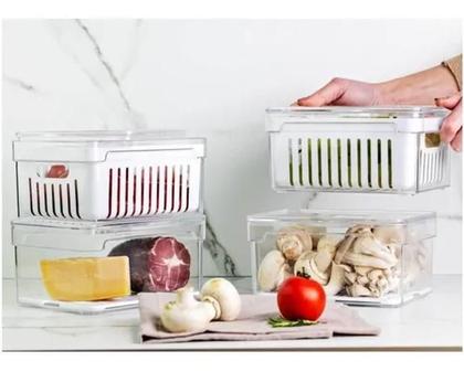 Imagem de Kit 4 Organizadores De Geladeira Cesto Organizador 2,2L Ou