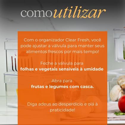 Imagem de Kit 4 Organizadores Geladeira 2,2L Acrílico para Alimentos Verduras Legumes