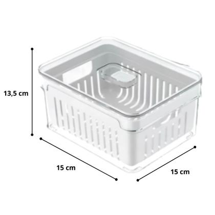 Imagem de Kit 4 Organizadores Geladeira Clear Fresh 2,8 Conjunto Tampa
