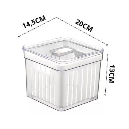 Imagem de Kit 4 Organizadores Geladeira Clear Fresh 2,8l Cesto Tampa