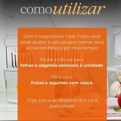 Imagem de Kit 4 Organizadores Geladeira Clear Fresh 2,8l Cesto Tampa