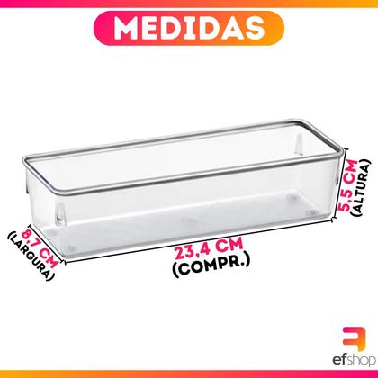 Imagem de Kit 4 Organizadores Multiuso Modular Gavetas  Acrílico Cristal Retangular Grande
