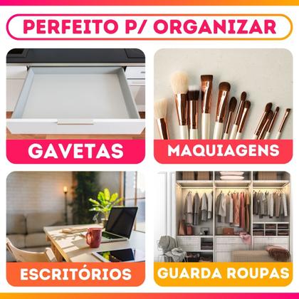 Imagem de Kit 4 Organizadores Multiuso Modular Gavetas  Acrílico Cristal Retangular Grande