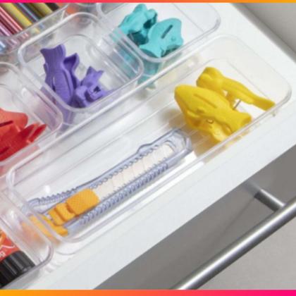 Imagem de Kit 4 Organizadores Multiuso Modular Gavetas  Acrílico Cristal Retangular Grande