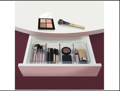 Imagem de Kit 4 Organizadores Multiuso - Pote Acrílico Cristal Acrimet 971