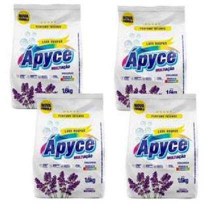 Imagem de kit 4 pacotes de sabão LavaRoupas Àpyce 1,6kg
