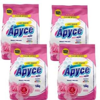 Imagem de kit 4 pacotes de sabão LavaRoupas Àpyce 1,6kg