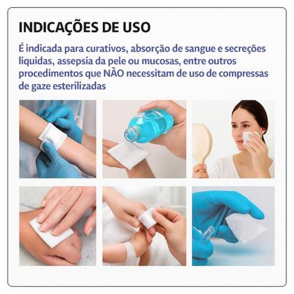 Imagem de Kit 4 Pacotes Gaze Não Estéril 13 Fios 240g para Curativo  1200 Unid