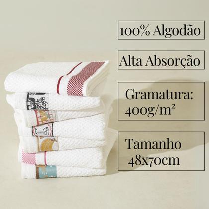 Imagem de Kit 4 Pano De Copa Prato Atoalhado Felpudo Gourmet