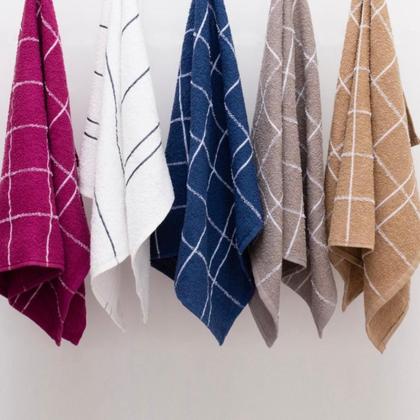 Imagem de Kit 4 Pano de Prato Copa Atoalhado Xadrez 100% Algodão