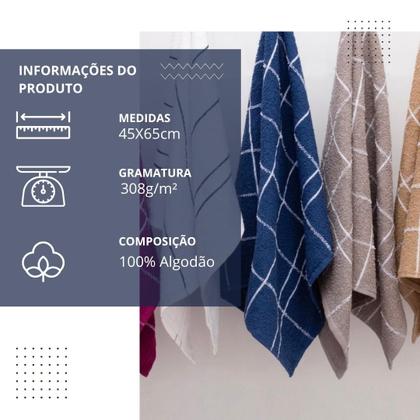 Imagem de Kit 4 Pano de Prato Copa Atoalhado Xadrez 100% Algodão
