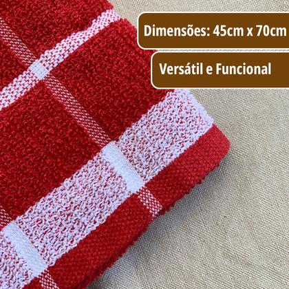 Imagem de Kit 4 Pano de Prato Copa Cozinha Absorvente Atoalhado Qua Vm