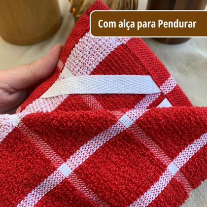 Imagem de Kit 4 Pano de Prato Copa Cozinha Absorvente Atoalhado Qua Vm