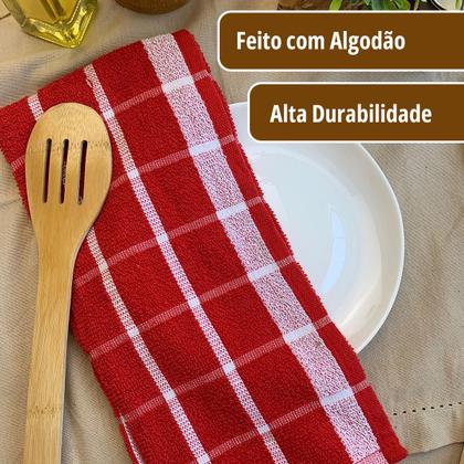 Imagem de Kit 4 Pano de Prato Copa Cozinha Absorvente Atoalhado Qua Vm