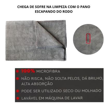 Imagem de Kit 4 Panos De Chão Com Furo 60X50 Cinza Microfibra