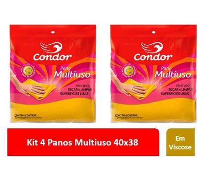 Imagem de Kit 4 Panos Multiuso Amarelo Condor 