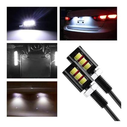 Imagem de Kit 4 Par De Parafuso Led Luz De Placa Universal Carro Moto