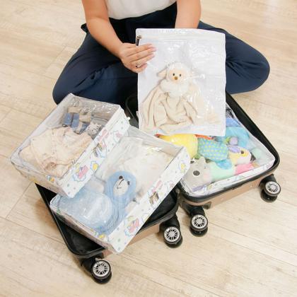 Imagem de Kit 4 Pçs Organizador de Mala Impermeável com Visor e Zíper