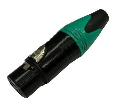 Imagem de Kit 4 pçs - plug xlr femêa - verde e preto ( cannon femêa )